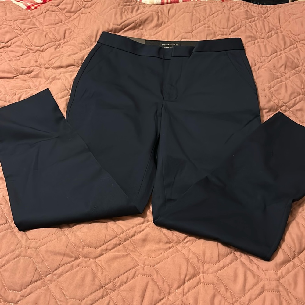NWT Banana Republic slim fit high-rise slim ankle pants navy blue